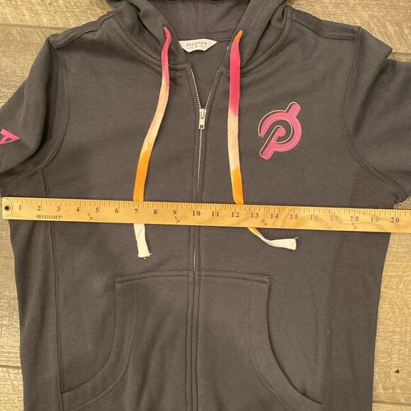 Peloton Women's Ultimate Fleece Full Zip Hoodie Gray Pink Size M - Picture 4 of 9